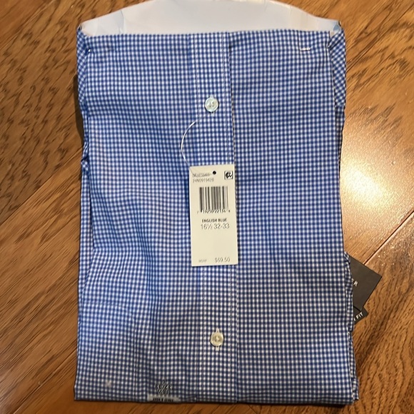 NWT Tommy Hilfiger Men's Dress Shirt Regular Fit Non Iron Gingham 16.5 32/33 - Picture 4 of 4